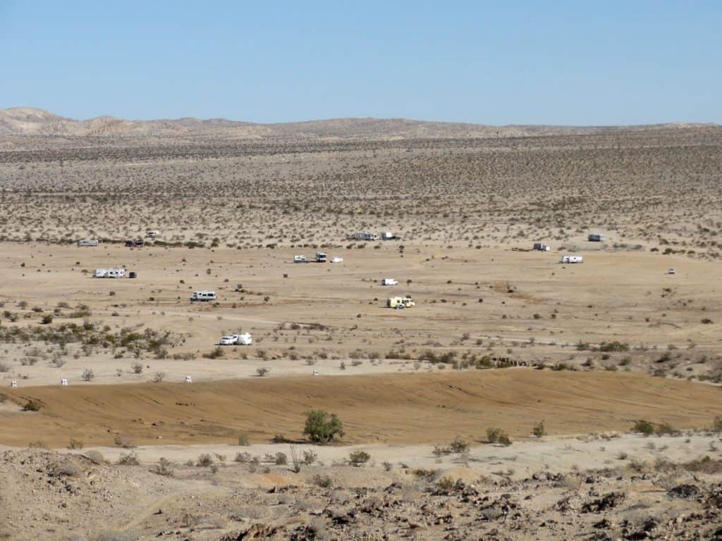 RV camping in Anza Borrego Desert State Park near Clark Lake
