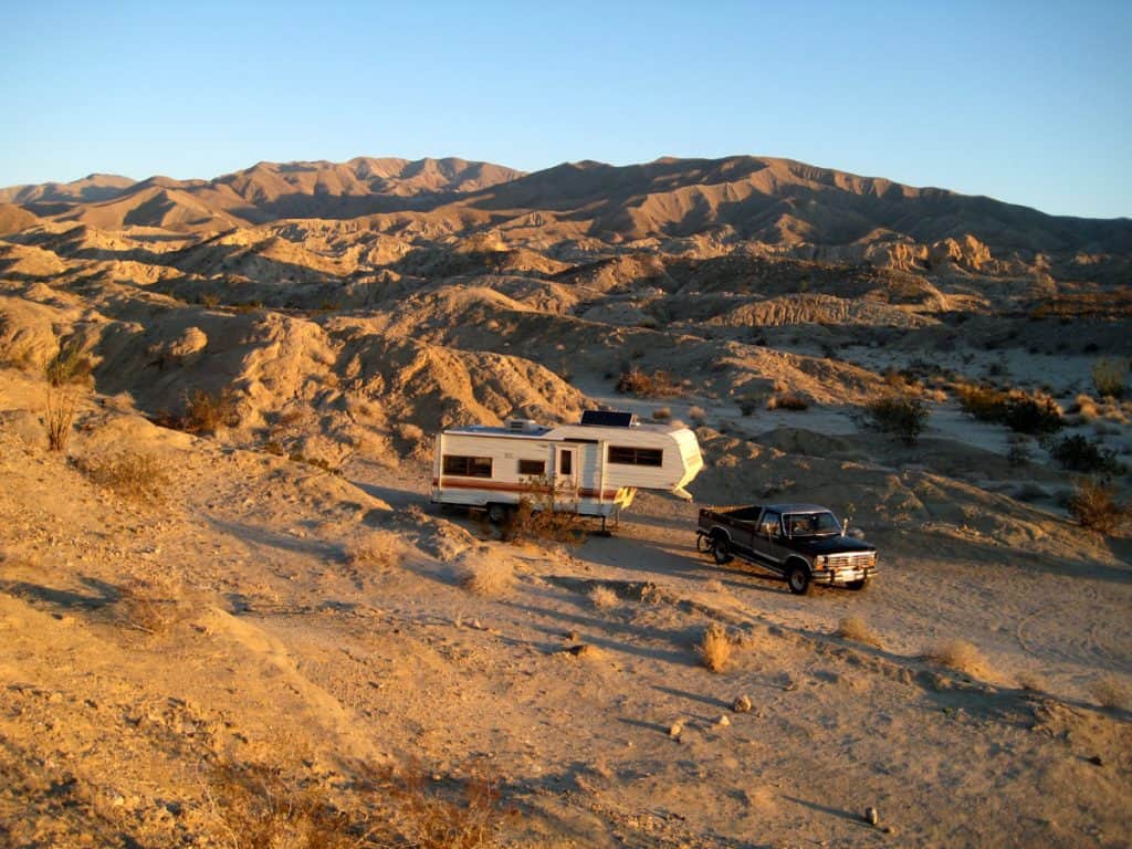 RV camping at Arroyo Salado Campground in the Santa Rosa Mountains