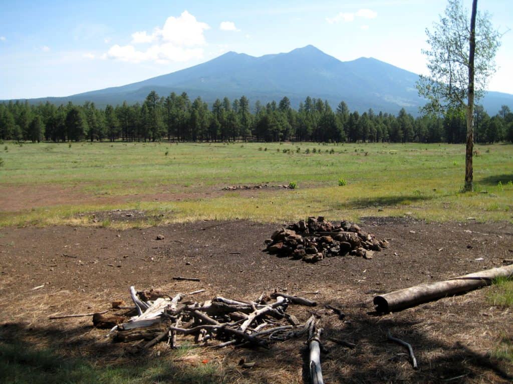 Campsite with a great view of San Francisco Mountain