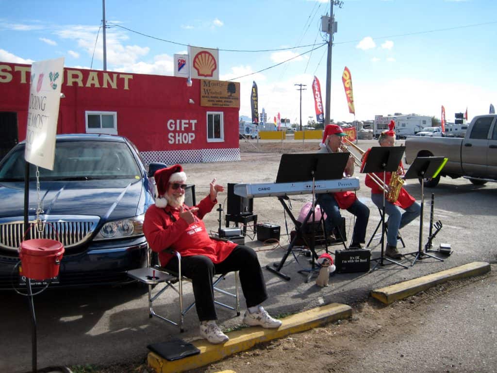 The Salvation Army playing a few Christmas tunes in Quartzsite