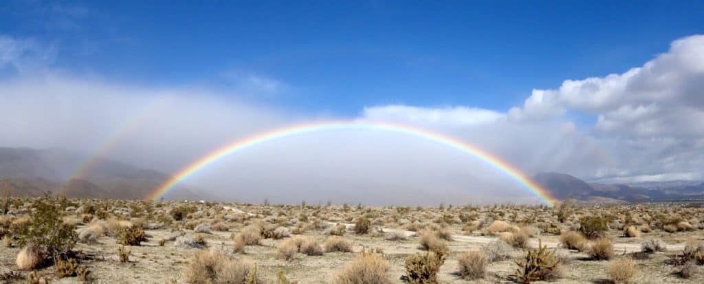 Double rainbow at Borrego Springs