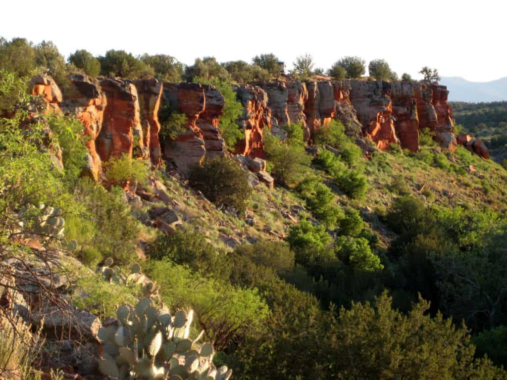 The eastern edge of Red Tank Draw as the sun sets