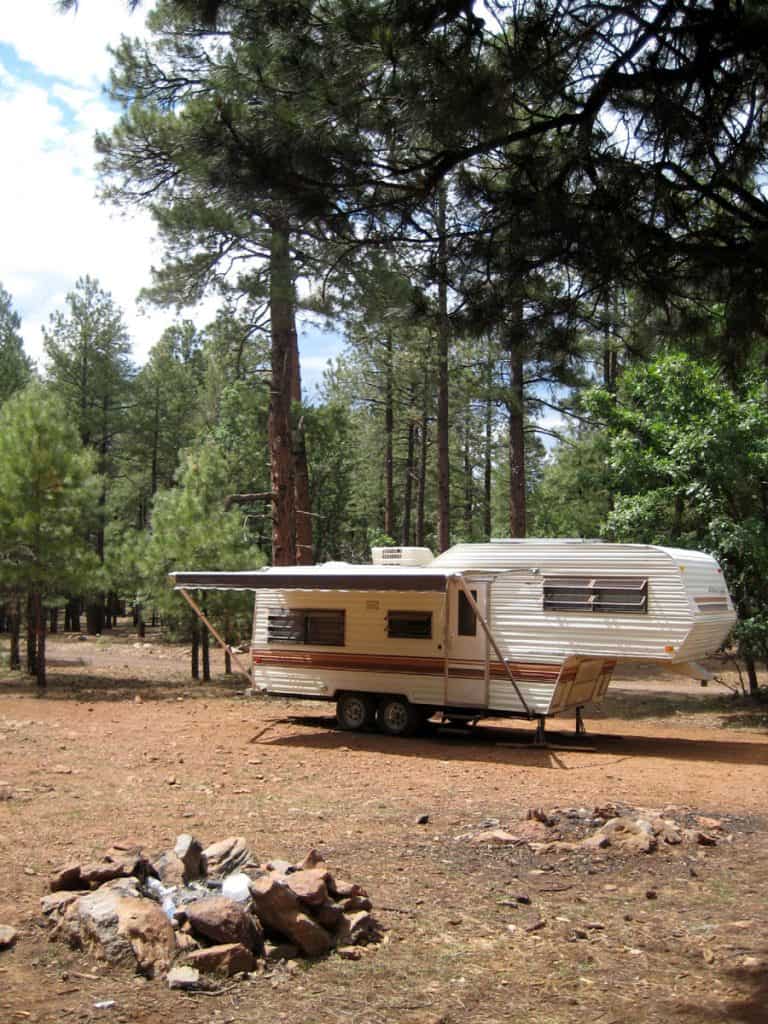 Camping in the Coconino National Forest above Oak Creek Canyon
