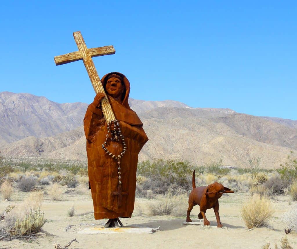 Spanish Padre with dog at Galleta Meadows