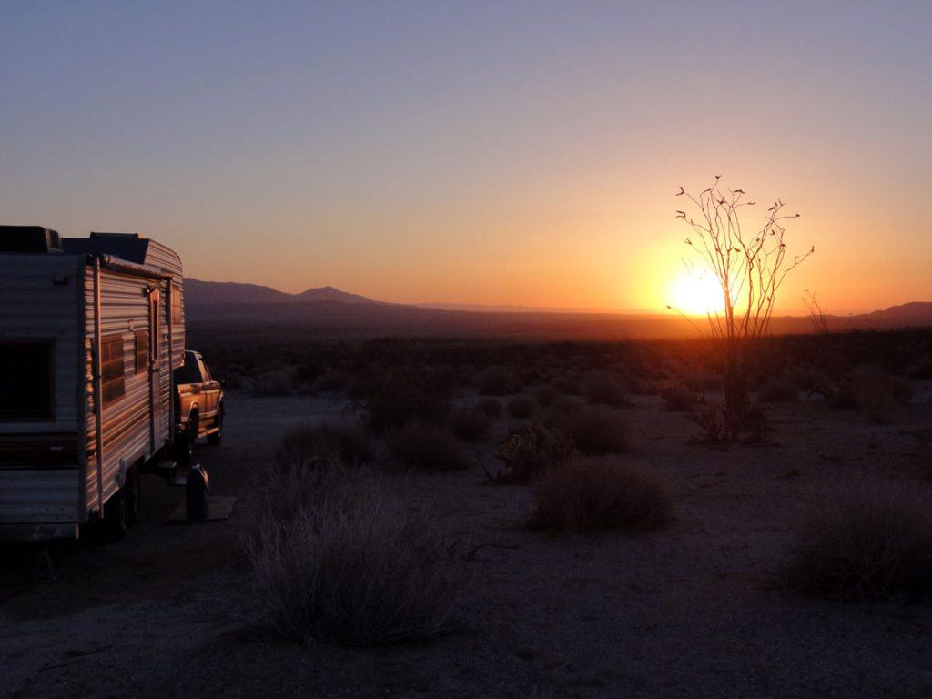 Sunrise while camping near Borrego Springs