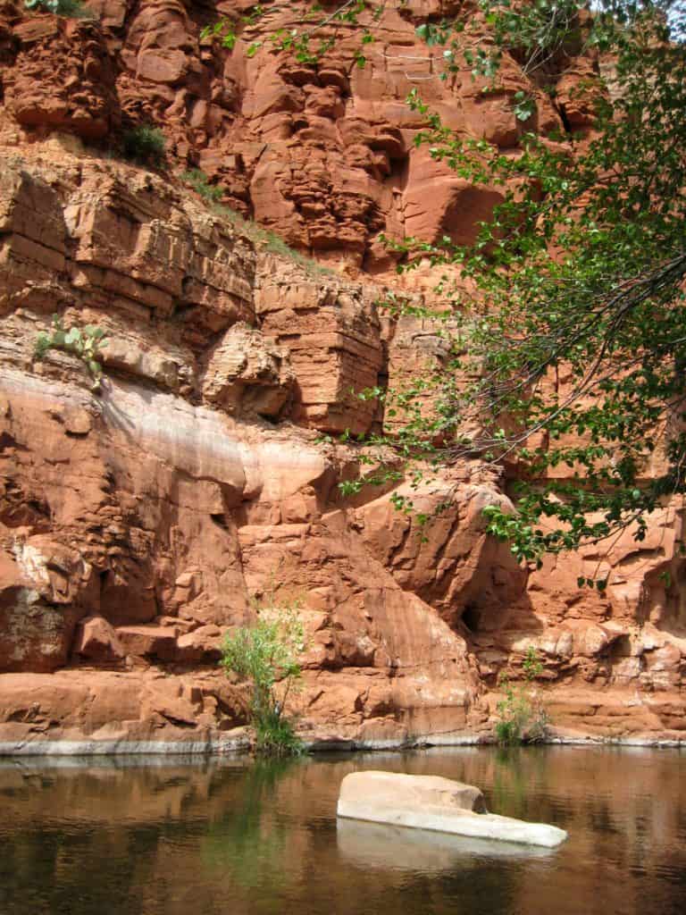 Red rock canyon walls of West Clear Creek