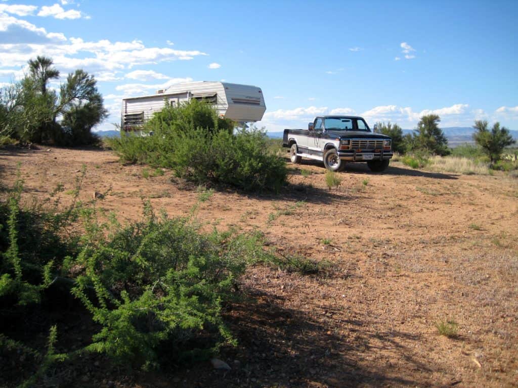 Campsite below the Black Hills, Arizona