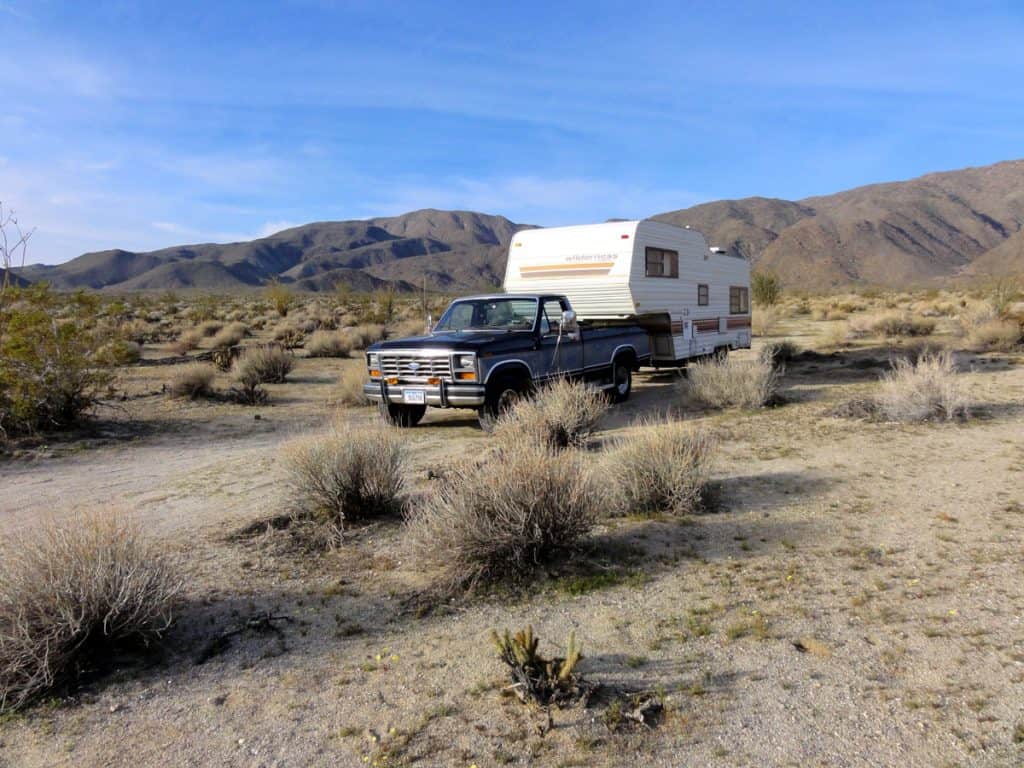 RV camping near Borrego Springs, California