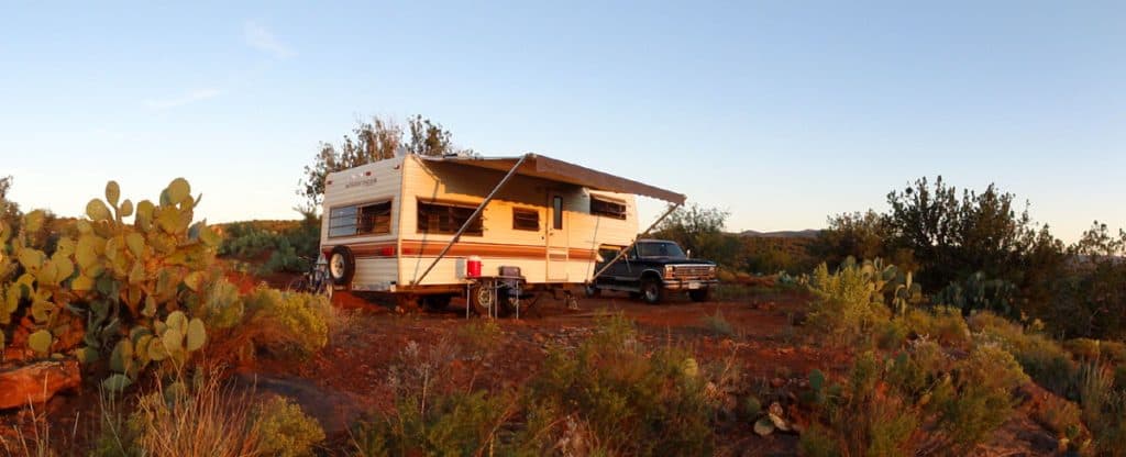 RV camping at Red Tank Draw in the Coconino National Forest, Arizona