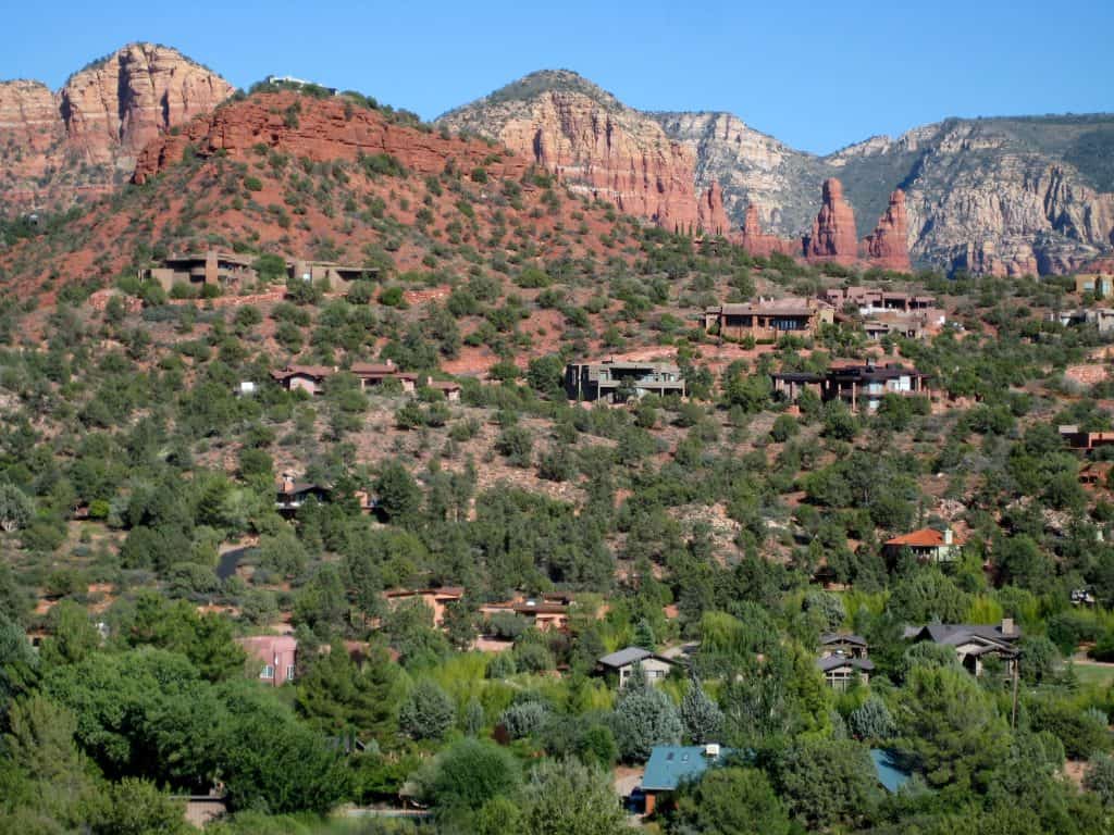 Homes in the hills at Sedona, Arizona
