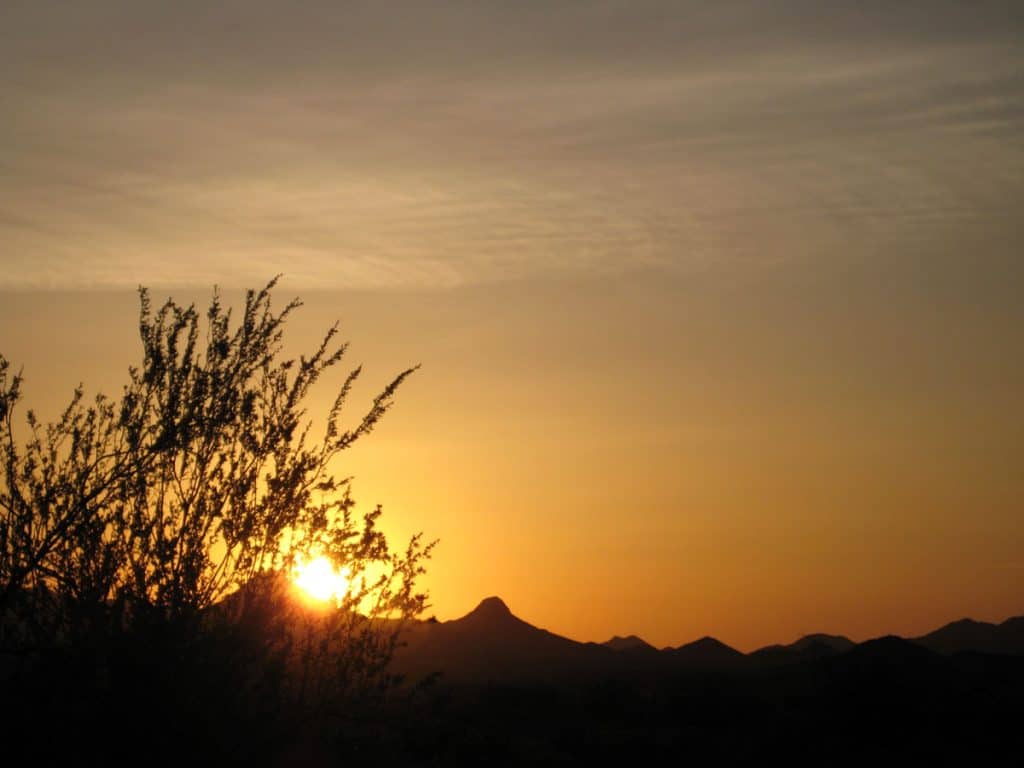 Sunset at the La Posa Tyson Wash LTVA, Quartzsite